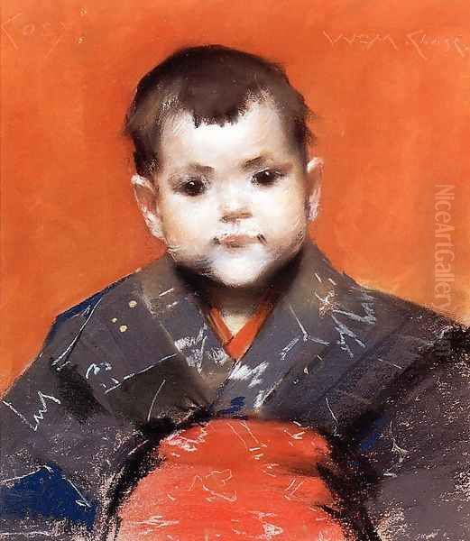 My Baby (or Cosy) Oil Painting by William Merritt Chase