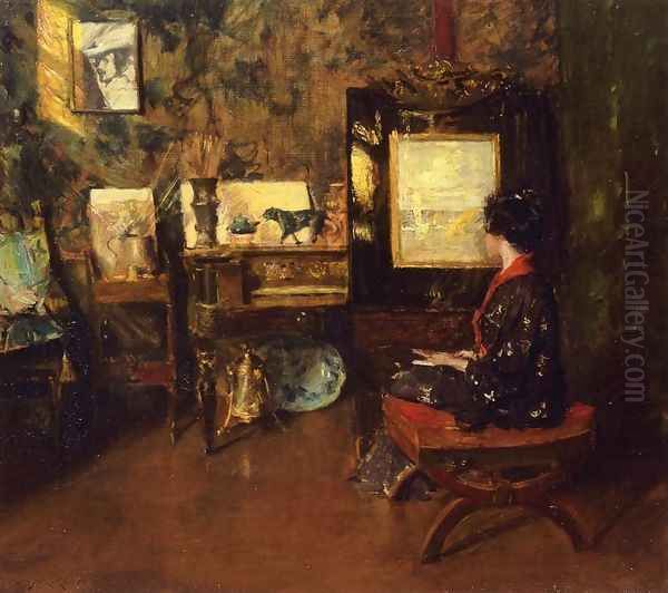 Alice in the Shinnecock Studio Oil Painting by William Merritt Chase