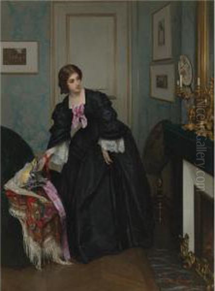 Look At The Time Oil Painting by Gustave Leonhard de Jonghe