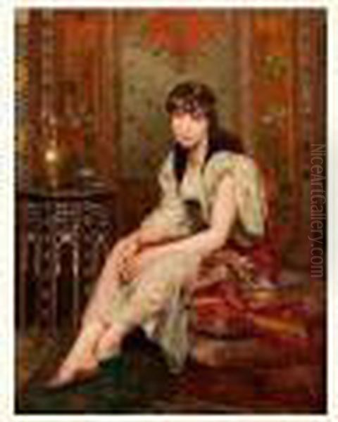 Jeune Femme Au Harem Oil Painting by Gustave Leonhard de Jonghe