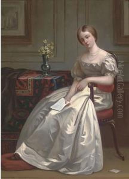 The Letter Oil Painting by Gustave Leonhard de Jonghe