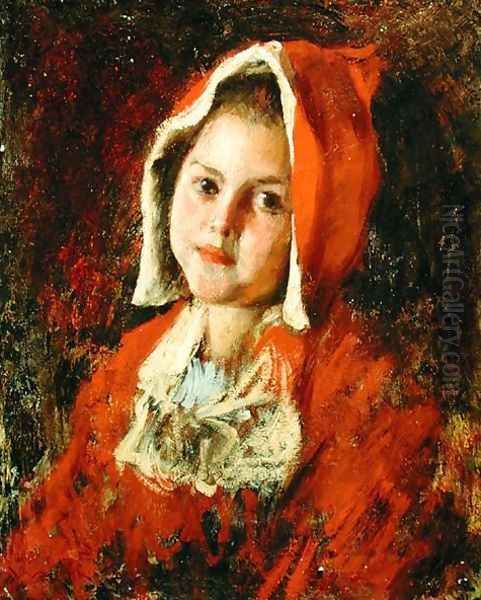 Little Red Riding Hood Oil Painting by William Merritt Chase