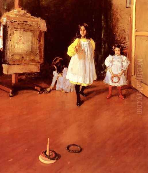 Ring Toss Oil Painting by William Merritt Chase