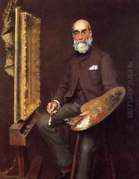 Portrait of Worthington Whittredge Oil Painting by William Merritt Chase