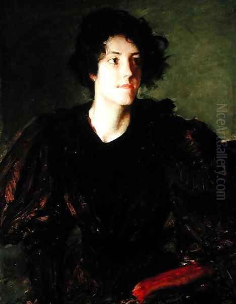 Study of a Young Woman, c.1880-85 Oil Painting by William Merritt Chase