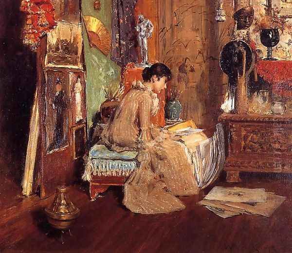 Connoisseur - The Studio Corner Oil Painting by William Merritt Chase