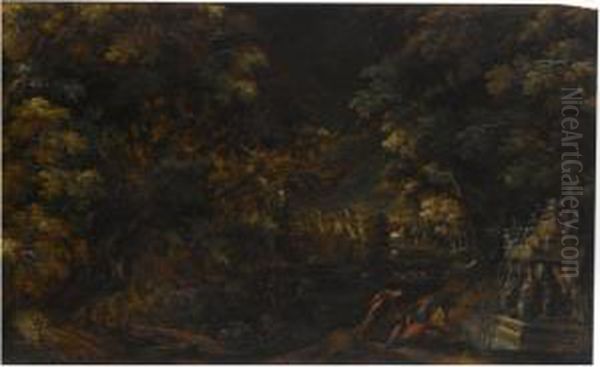 Other Properties
 

 
 
 

 
 Pyramus And Thisbe In A Moonlit Wooded Landscape Oil Painting by Kerstiaen De Keuninck The Elder