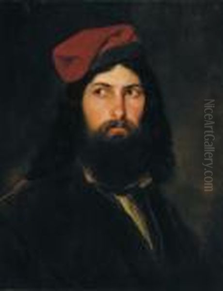 Portrait Of Anapolitan Man Oil Painting by Nicaise de Keyser