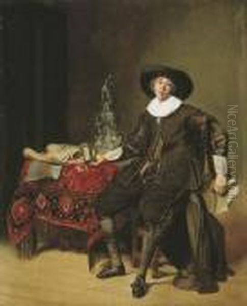 Portrait Of A Silversmith Oil Painting by Thomas De Keyser