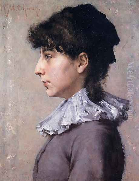 Portrait of Virginia Gerson Oil Painting by William Merritt Chase