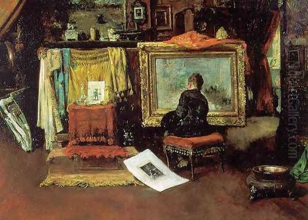 The Tenth Street Studio Oil Painting by William Merritt Chase