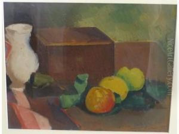 Nature Morte Aux Pommes Et Au Coffret Oil Painting by Amedee de La Patelliere