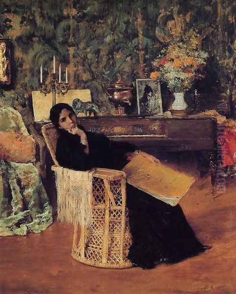 In The Studio Oil Painting by William Merritt Chase