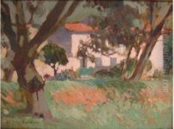 Les Maisons Au Toit Rose Oil Painting by Amedee de La Patelliere