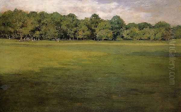 Prospect Park (or Croquet Lawn, Prospect Park) Oil Painting by William Merritt Chase