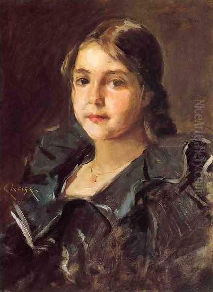 Portrait of Helen Velasquez Chase Oil Painting by William Merritt Chase