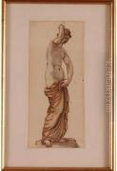 Etude D'apres Une Statue Feminine Antique Oil Painting by Pierre Louis De La Rive