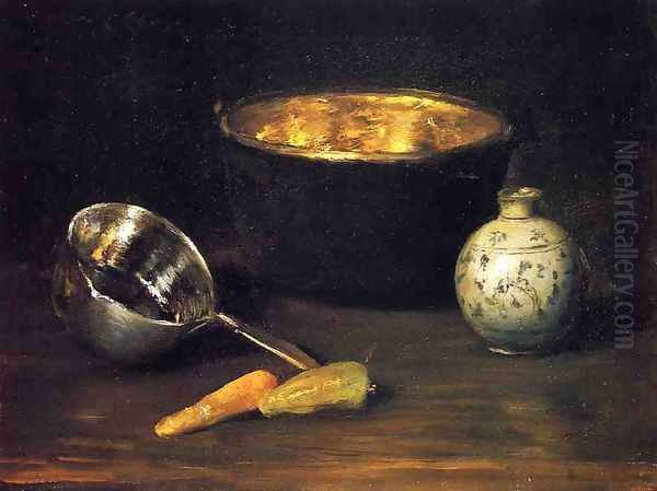 Still Life with Pepper and Carrot Oil Painting by William Merritt Chase