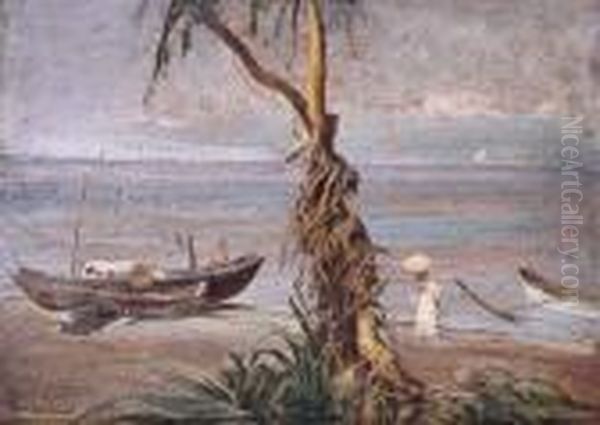 Pasay Beach, Manila Oil Painting by Fabian De La Rosa