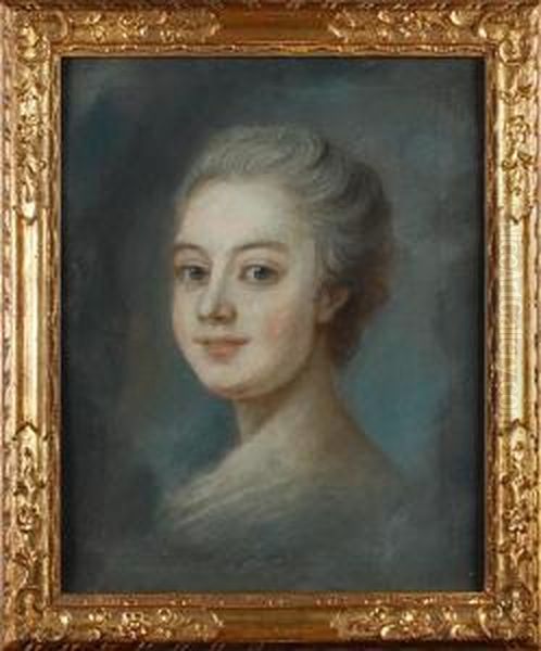 Portrait Of Madame Chastagner Delagrange Oil Painting by Maurice Quentin de La Tour