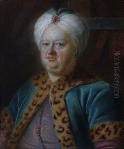 Portrait A L'orientale De Charles Richer De Roddes De La Morliere Oil Painting by Maurice Quentin de La Tour