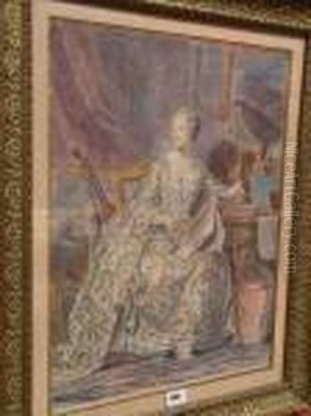 Madame De Pompadour Oil Painting by Maurice Quentin de La Tour