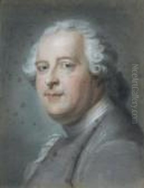 Portrait De Jean-charles Garnier D'isle Oil Painting by Maurice Quentin de La Tour