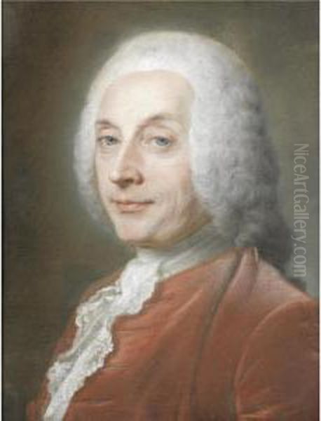 Portrait Of Francois-augustin Paradis De Moncrif (1687-1770) Oil Painting by Maurice Quentin de La Tour