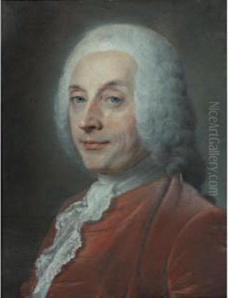 Portrait Of Francois-augustin Paradis De Moncrif Oil Painting by Maurice Quentin de La Tour