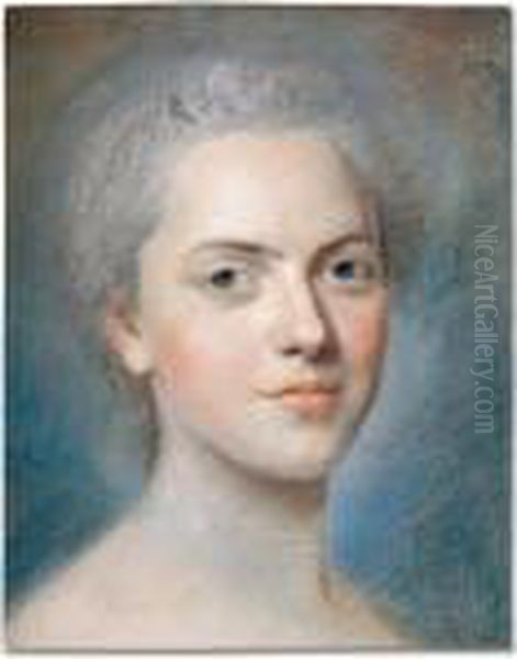 Portrait Of Madame Adelaide, Daughter Of Louis Xv Oil Painting by Maurice Quentin de La Tour