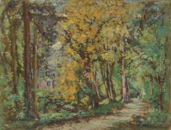 Paysage D'automne Oil Painting by Emmanuel Victor Auguste Marie De La Villeon