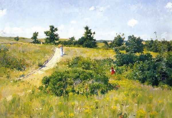 Shinnecock Landscape with Figures Oil Painting by William Merritt Chase