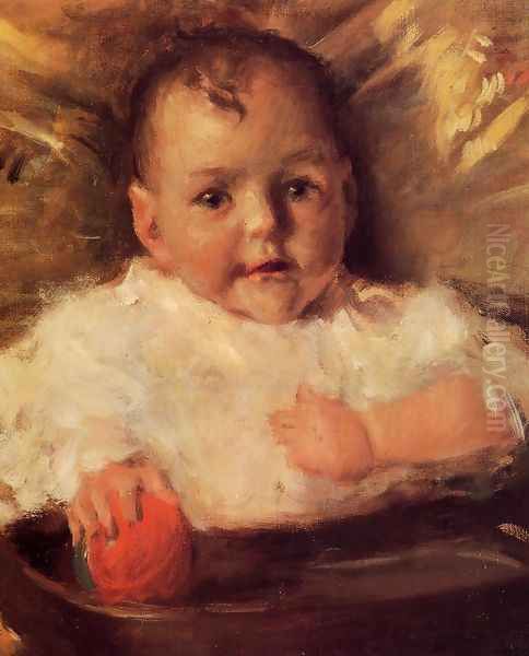 Bobbie: A Portrait Sketch 2 Oil Painting by William Merritt Chase