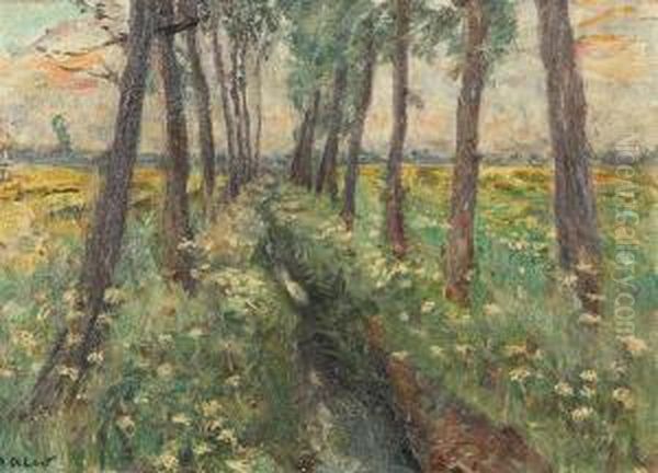 Landscape With Trees Oil Painting by Alois De Laet