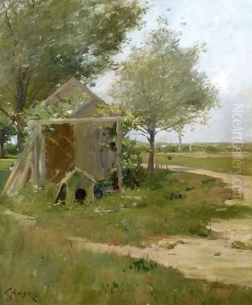 The Back Yard, Shinnecock, Long Island, New York Oil Painting by William Merritt Chase