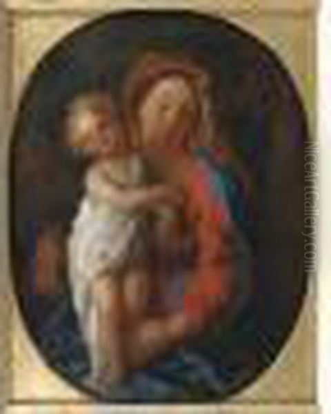 Vierge A L'enfant Dans Un Ovale Peint Oil Painting by Charles de Lafosse