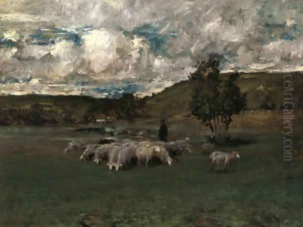 View near Polling Oil Painting by William Merritt Chase