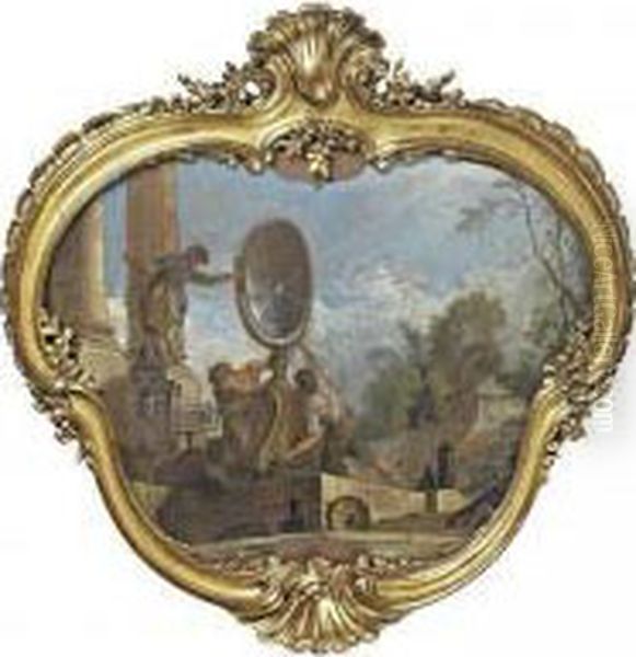 L'optique Oil Painting by Jacques de Lajoue