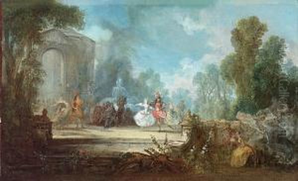 L````opera Dans Le Parc Oil Painting by Jacques de Lajoue