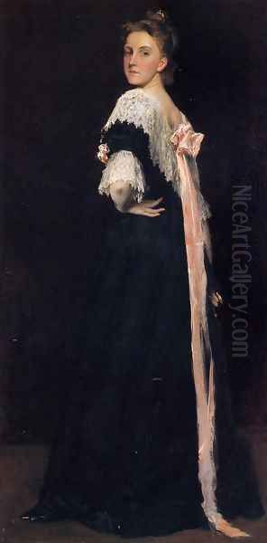 Portrait of Miss E. Oil Painting by William Merritt Chase