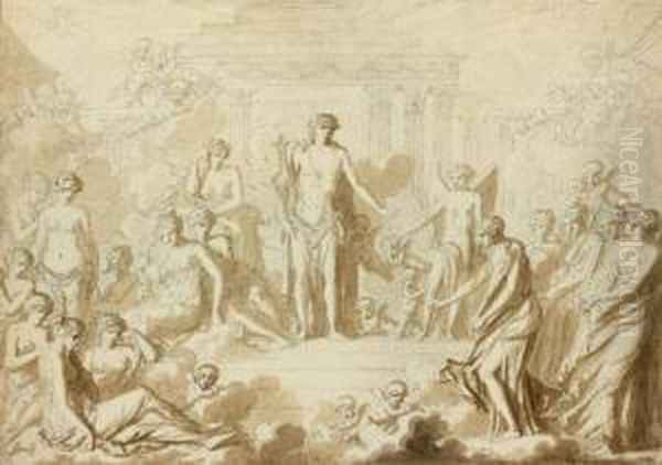 Apollon Et Les Muses Oil Painting by Louis-Felix De Larue