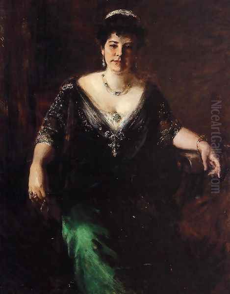 Portrait of Mrs. William Merritt Chase Oil Painting by William Merritt Chase