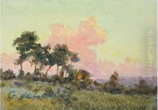 Pins Au Soleil Finissant Oil Painting by Gustave De Launay