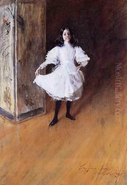 Portrait of the Artist's Daughter (Dorothy) Oil Painting by William Merritt Chase