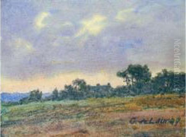 Paysage Au Ciel Rose Oil Painting by Gustave De Launay