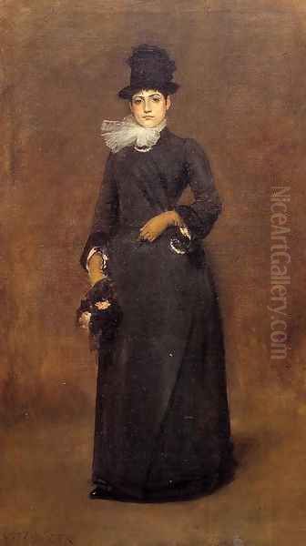 Ready for a Walk: Beatrice Clough Bachmann Oil Painting by William Merritt Chase