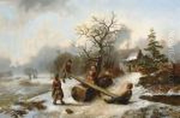 See Saw Oil Painting by Alexis de Leeuw