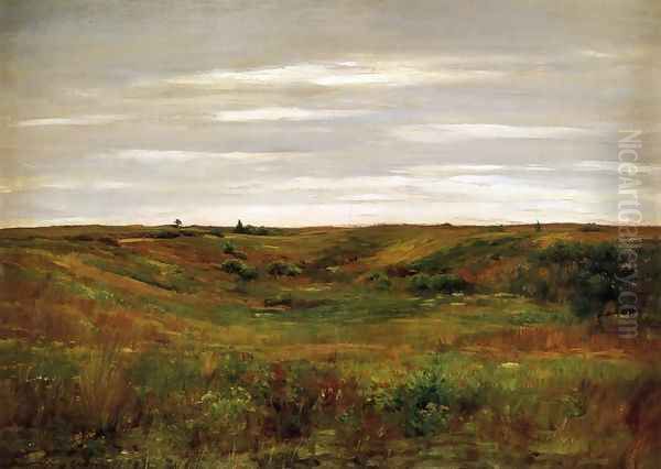 Landscape: A Shinnecock Vale Oil Painting by William Merritt Chase