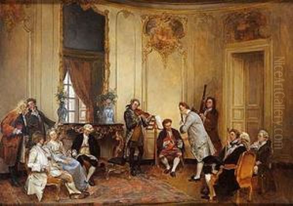 Concierto Musical Oil Painting by Ignacio Leon y Escosura