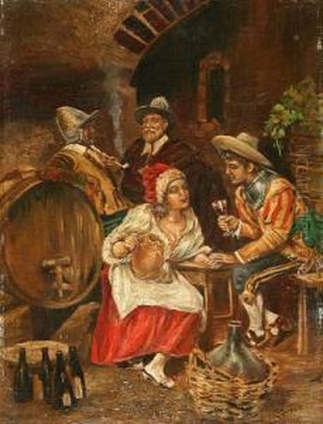 Escena De Taberna Oil Painting by Ignacio Leon y Escosura